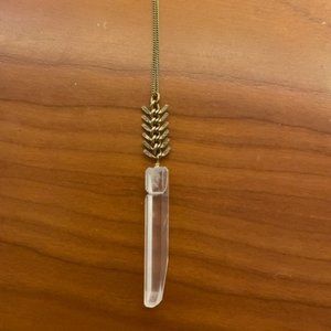 long Brass and Crystal Pendant